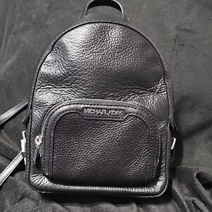 Michael Kors Black Pebbled Leather Mini Backpack